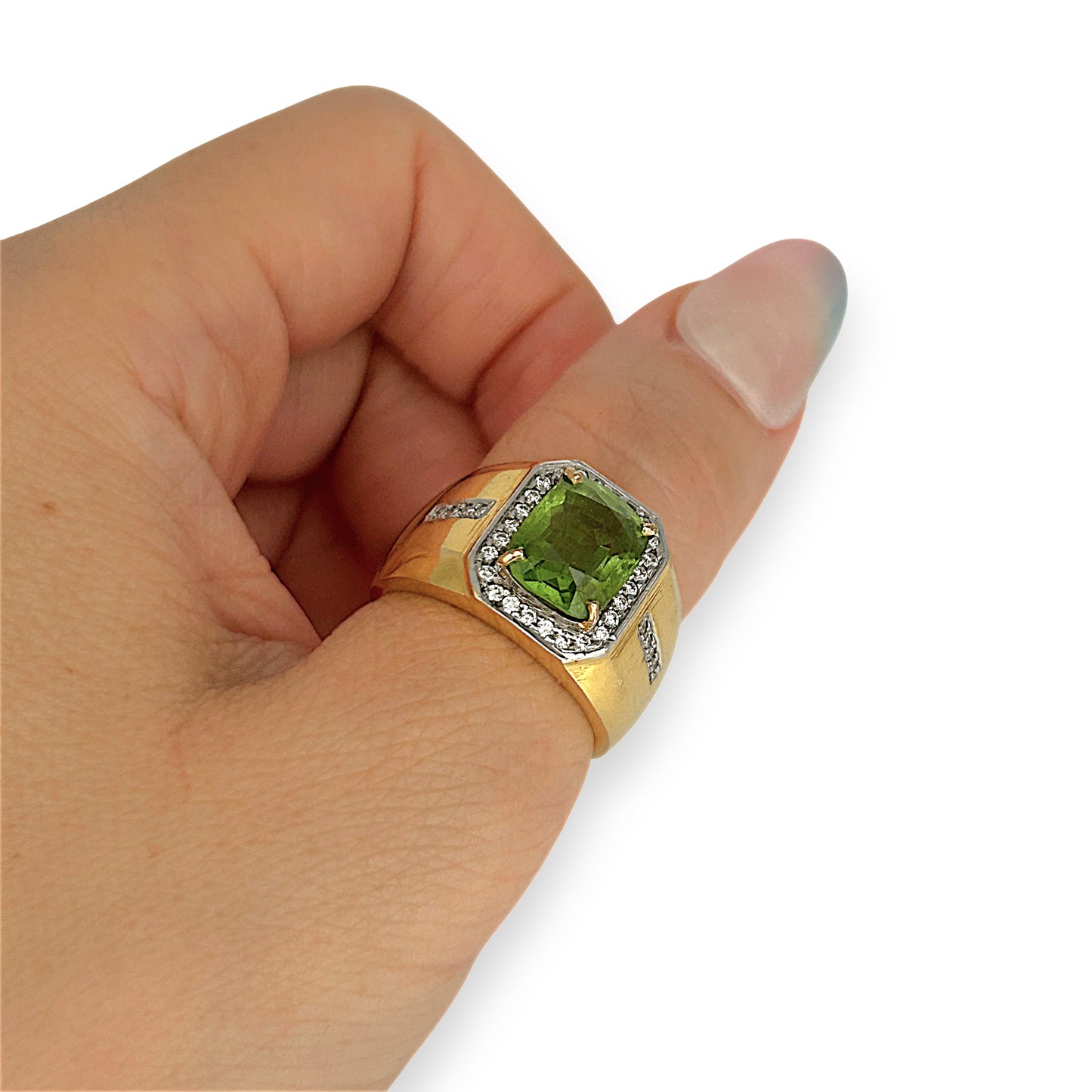 GOLD DEAL |18kt Gold Empire Green Radiance Ring Valuation $6,550