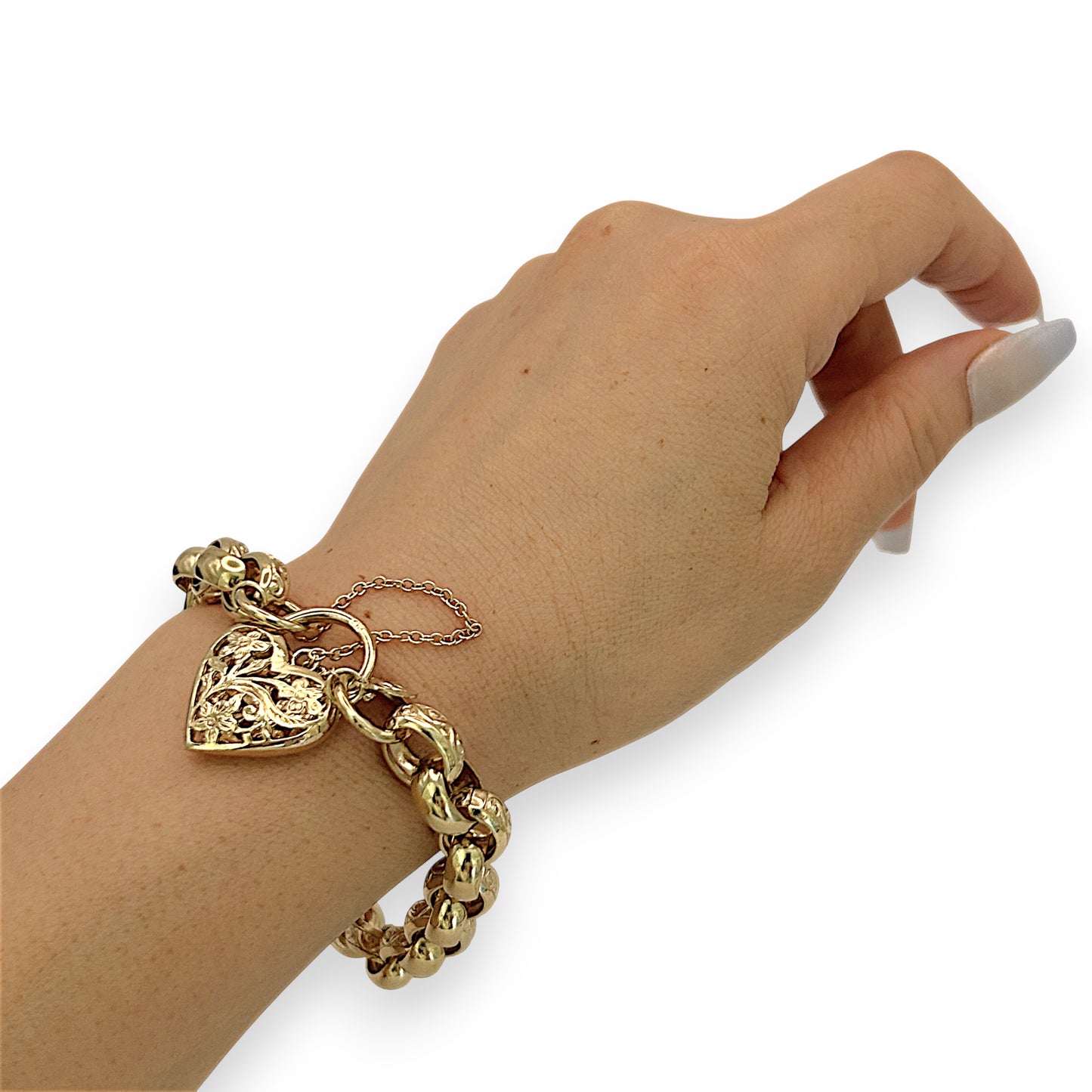 NZGD | 9ct Gold Bracelet with Heart Padlock Valuation $11,500 - Eternal Bloom