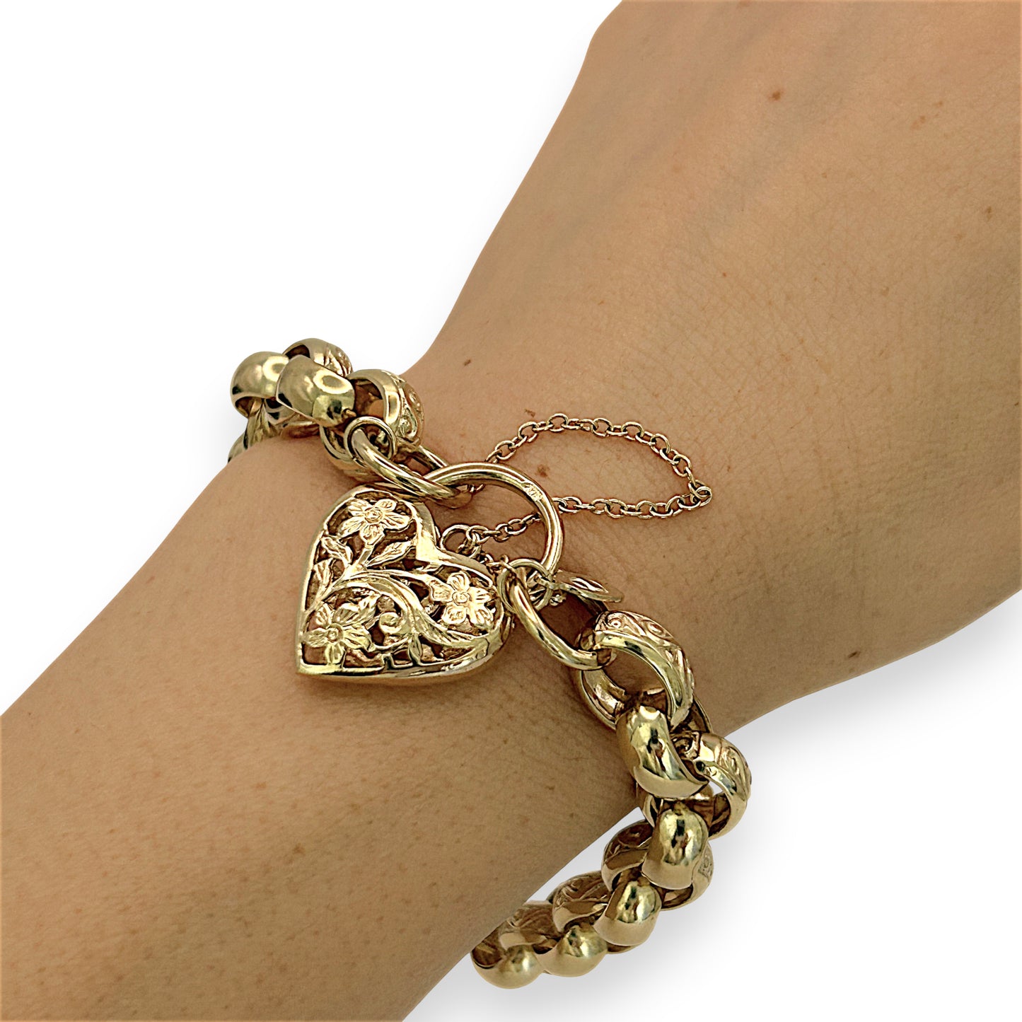 NZGD | 9ct Gold Bracelet with Heart Padlock Valuation $11,500 - Eternal Bloom