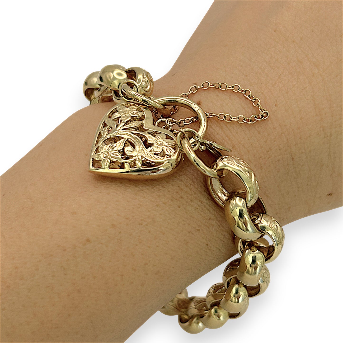 NZGD | 9ct Gold Bracelet with Heart Padlock Valuation $11,500 - Eternal Bloom
