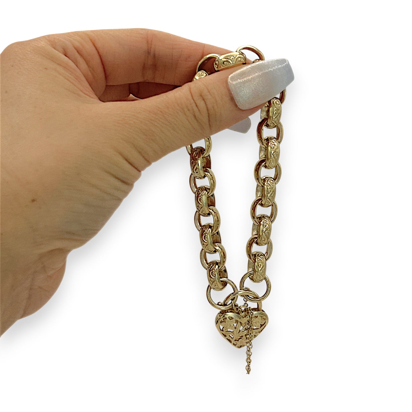 NZGD | 9ct Gold Bracelet with Heart Padlock Valuation $11,500 - Eternal Bloom