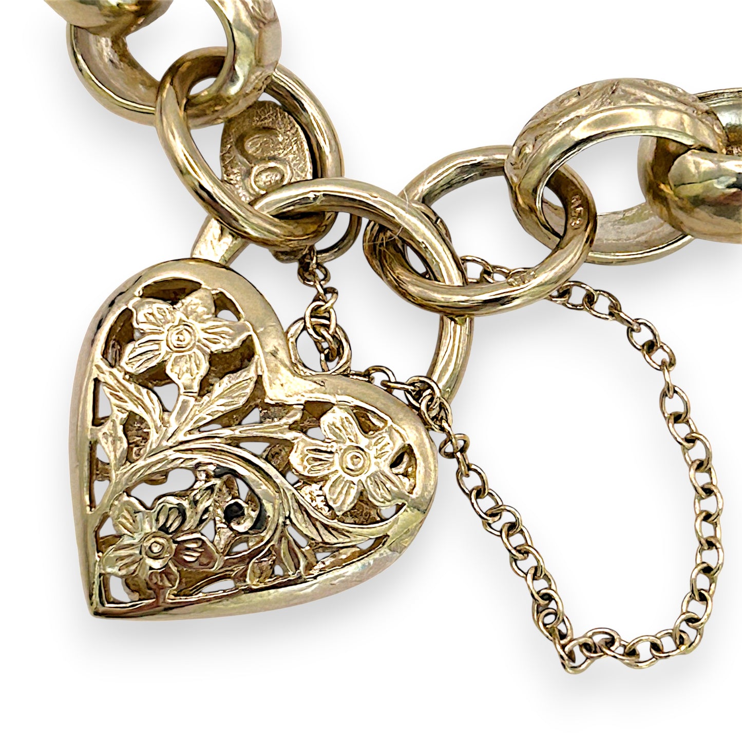 NZGD | 9ct Gold Bracelet with Heart Padlock Valuation $11,500 - Eternal Bloom