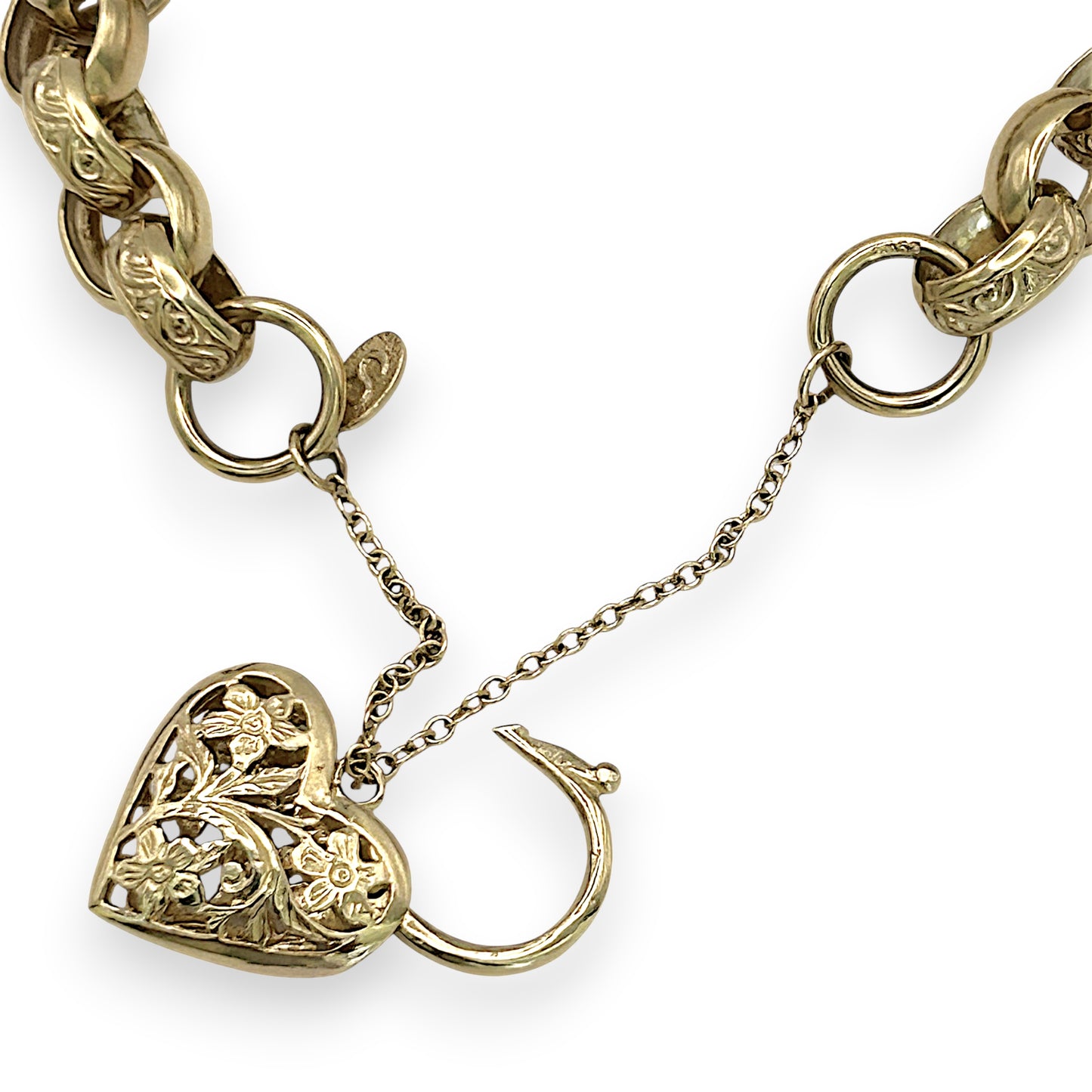 NZGD | 9ct Gold Bracelet with Heart Padlock Valuation $11,500 - Eternal Bloom