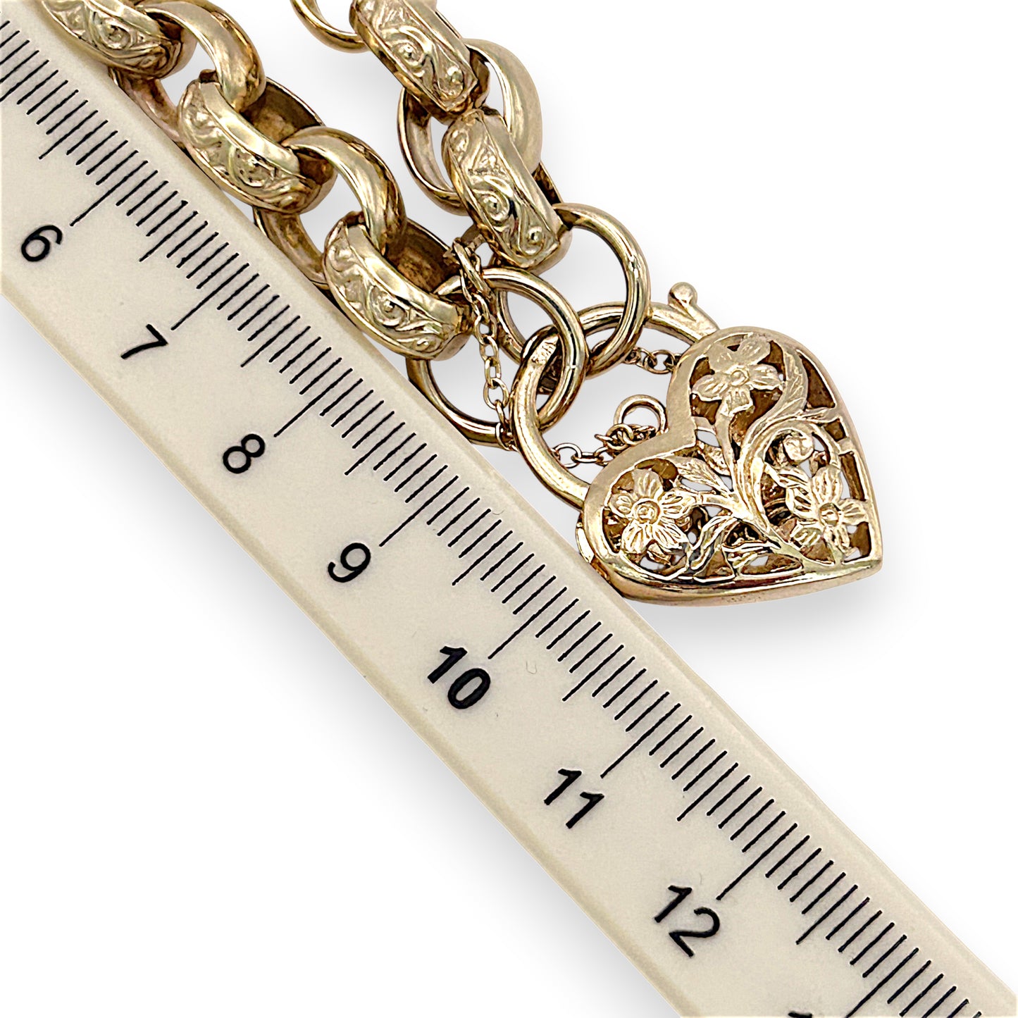 NZGD | 9ct Gold Bracelet with Heart Padlock Valuation $11,500 - Eternal Bloom