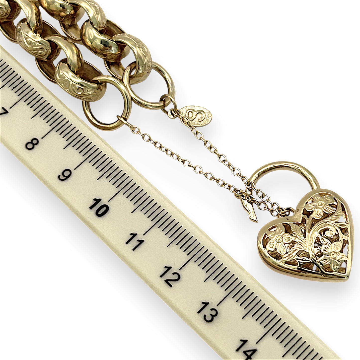NZGD | 9ct Gold Bracelet with Heart Padlock Valuation $11,500 - Eternal Bloom