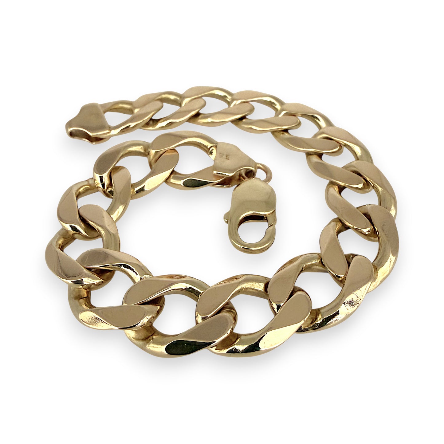 NZGD | 9ct Gold Aureate NZ Power Curb Bracelet 61.18g