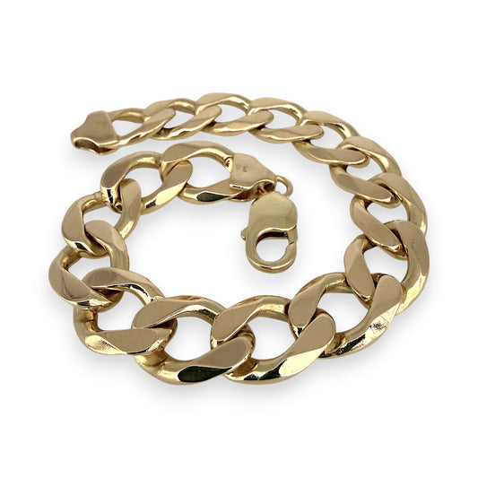 NZGD | 9ct Gold Aureate NZ Power Curb Bracelet 61.18g