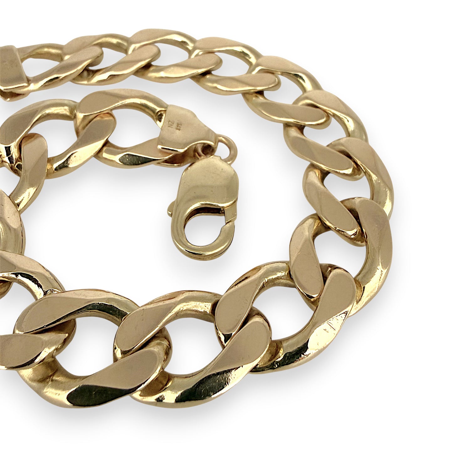 NZGD | 9ct Gold Aureate NZ Power Curb Bracelet 61.18g