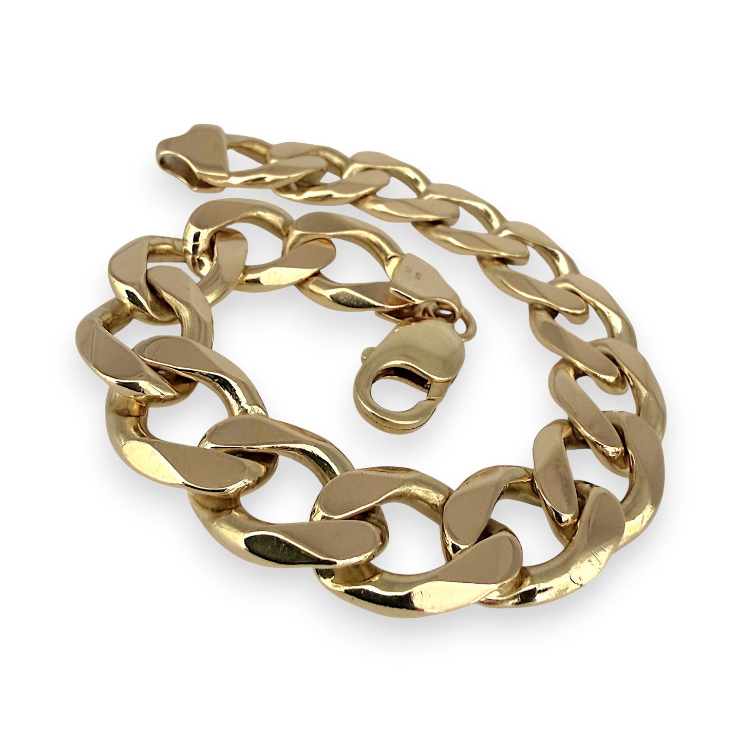 NZGD | 9ct Gold Aureate NZ Power Curb Bracelet 61.18g
