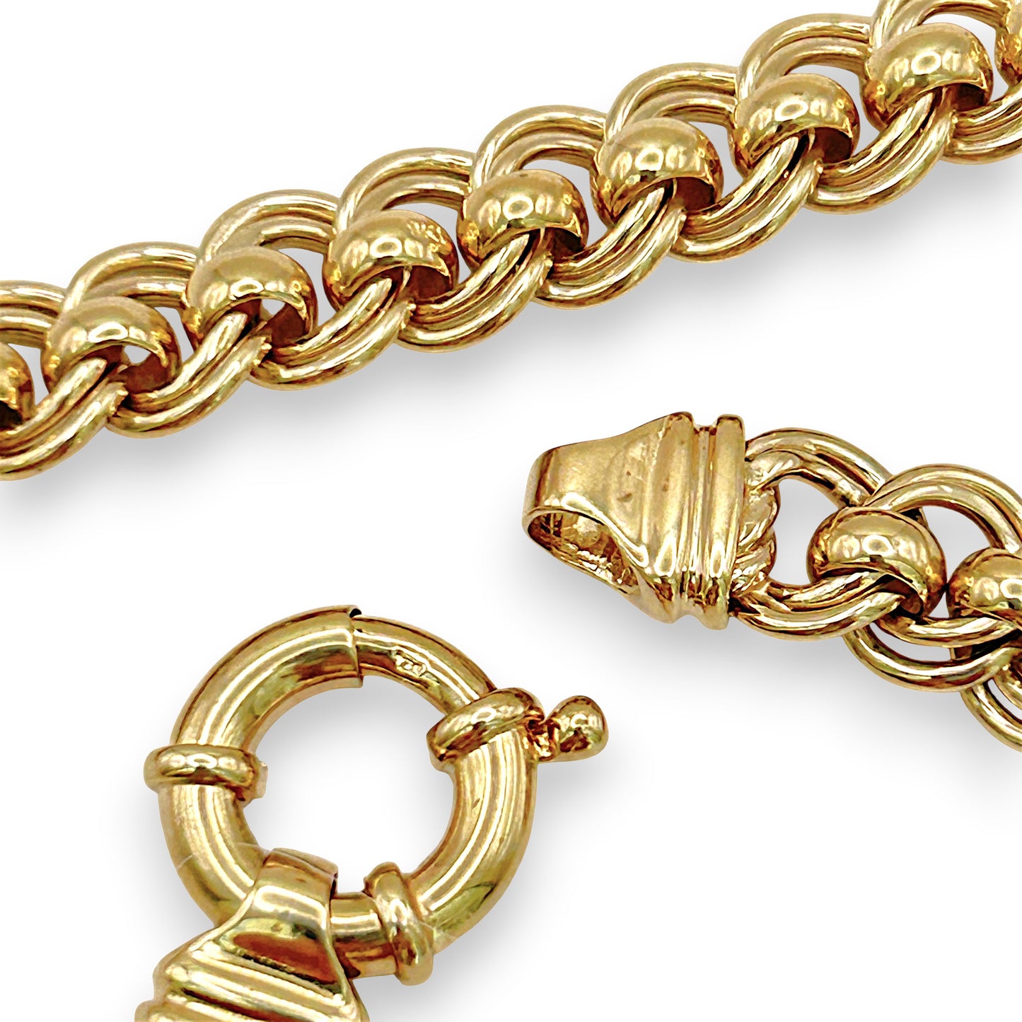 NZGD| 9ct Gold Legacy Rollo Link Chain & Bracelet Set Valuation $30,900