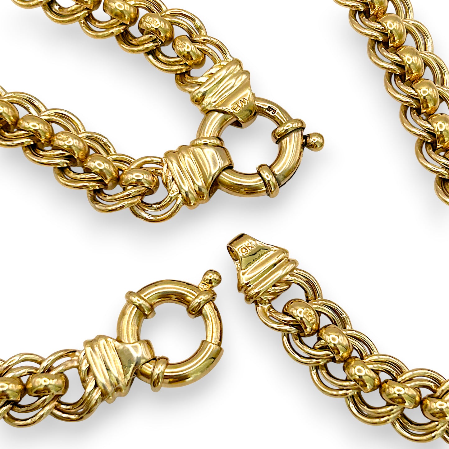 NZGD| 9ct Gold Legacy Rollo Link Chain & Bracelet Set Valuation $30,900