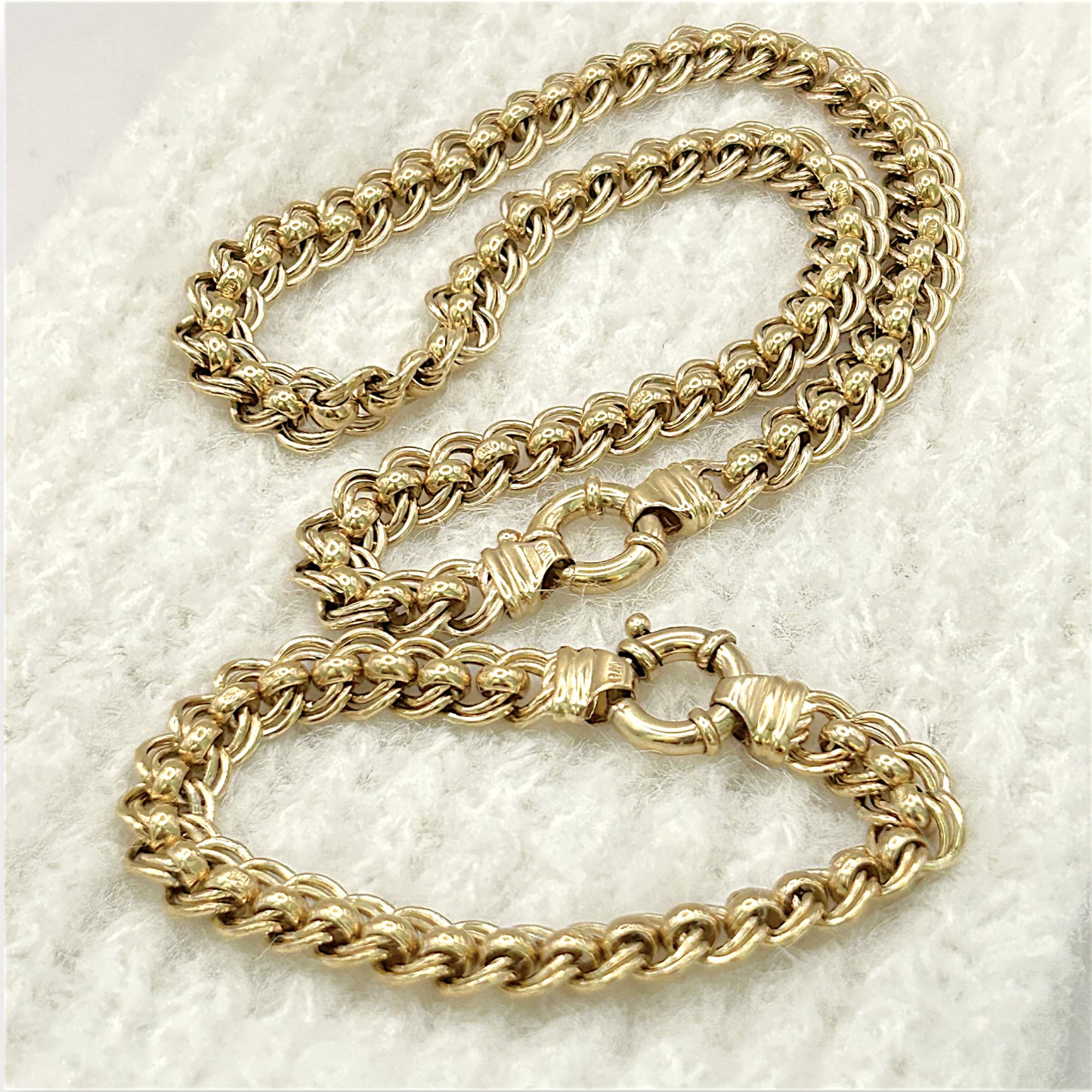 NZGD| 9ct Gold Legacy Rollo Link Chain & Bracelet Set Valuation $30,900