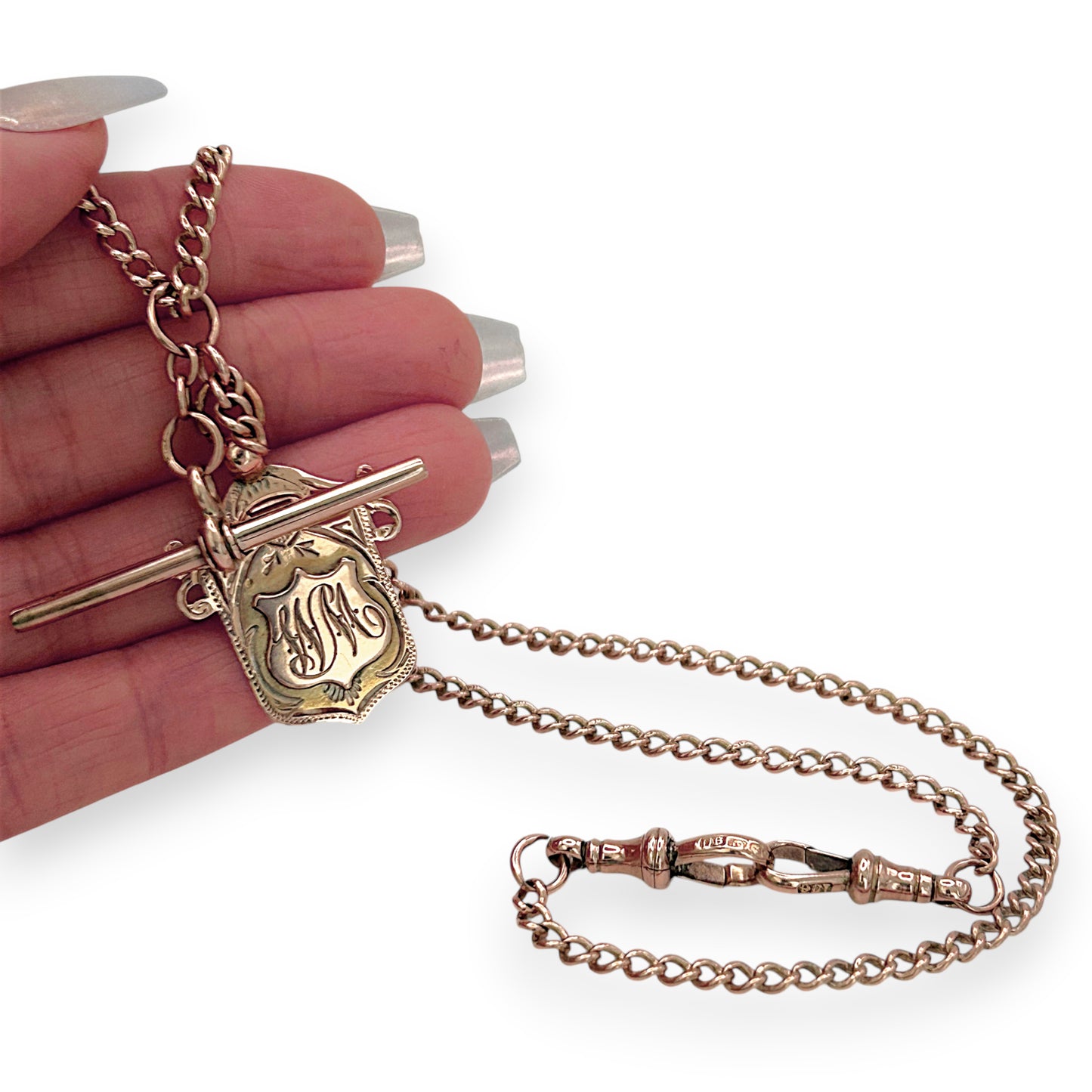 NZGD | 9ct Rose Gold Timeless Rosetta T Bar Chain