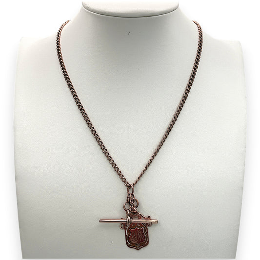NZGD | 9ct Rose Gold Timeless Rosetta T Bar Chain