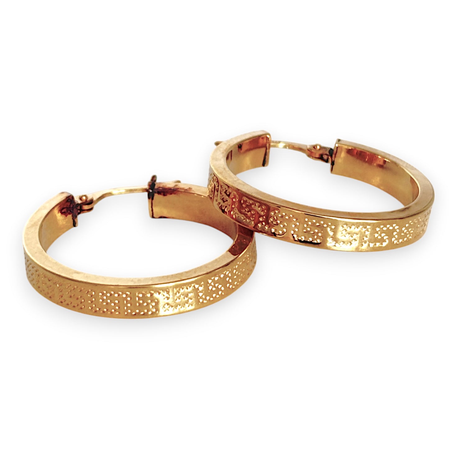 GOLD DEAL | 9ct Gold Fine Texture Wide Hoop Earrings