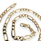 NZGD | 9ct Gold Milan Figaro Chain 45cm