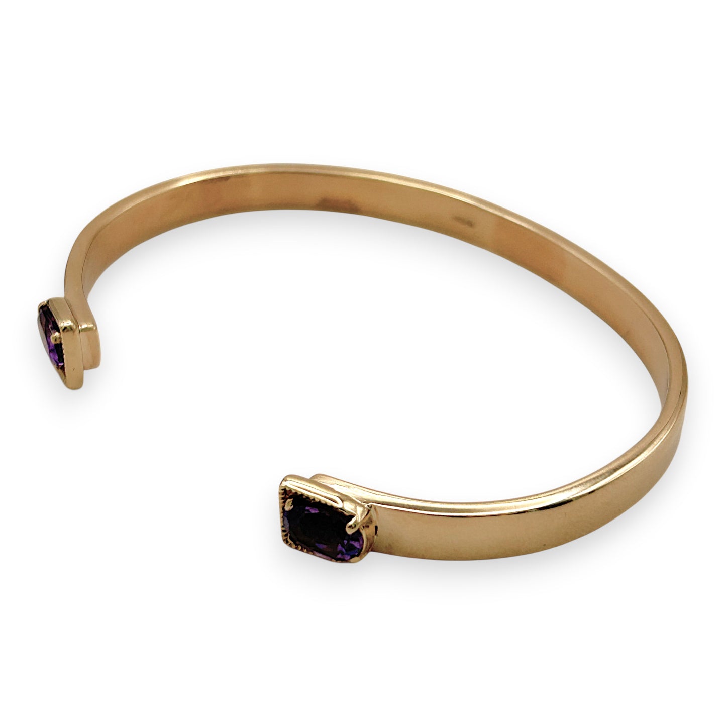 NZGD | 9ct Gold Bangle Amethyst Aura Open Bangle