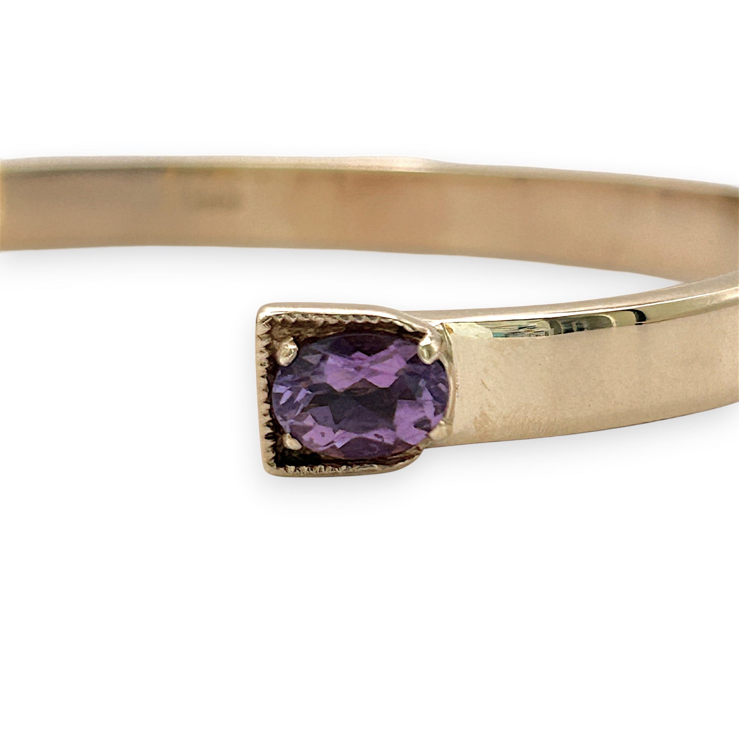 NZGD | 9ct Gold Bangle Amethyst Aura Open Bangle