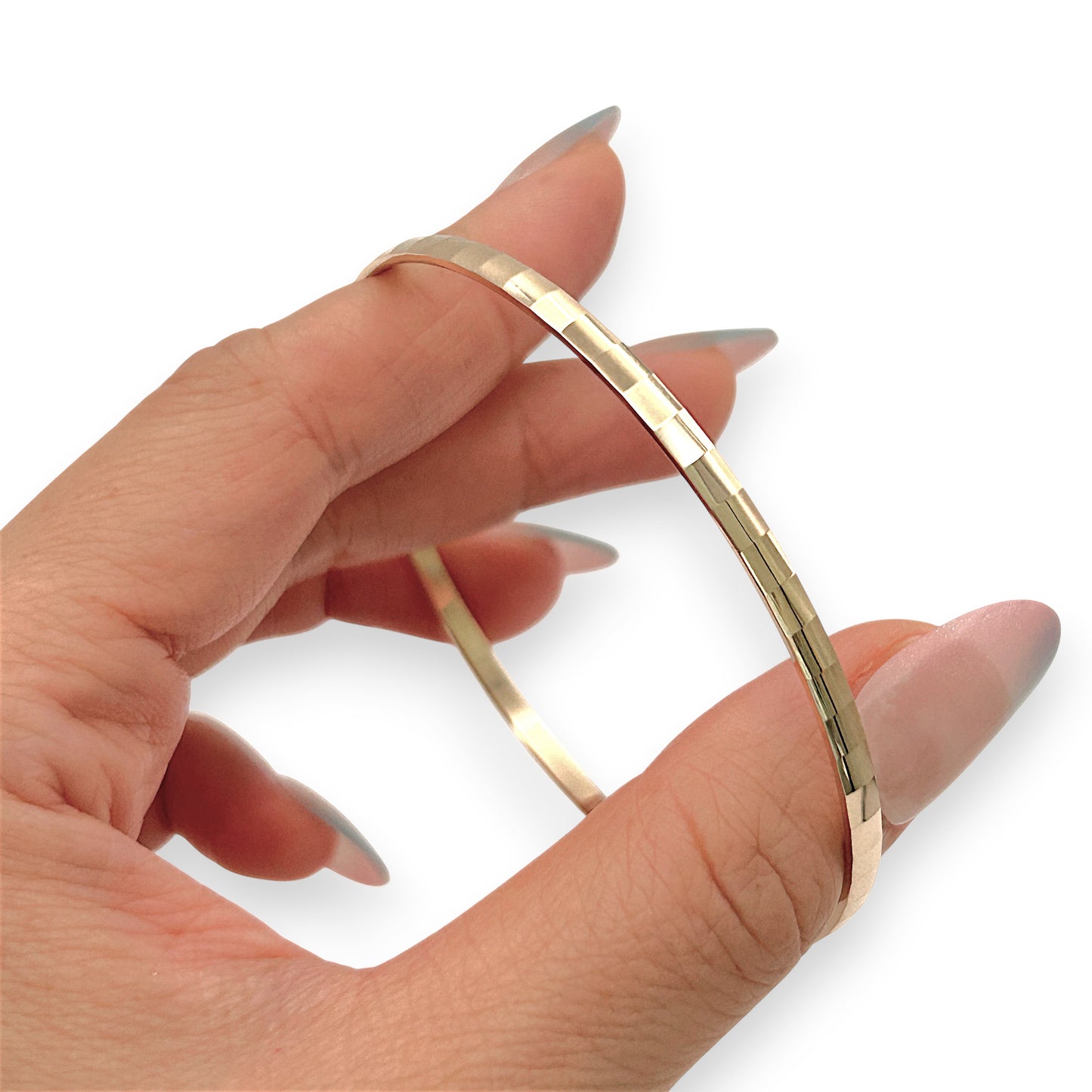 NZGD | 9ct Gold Textured Slip-On Bangle 65.6mm