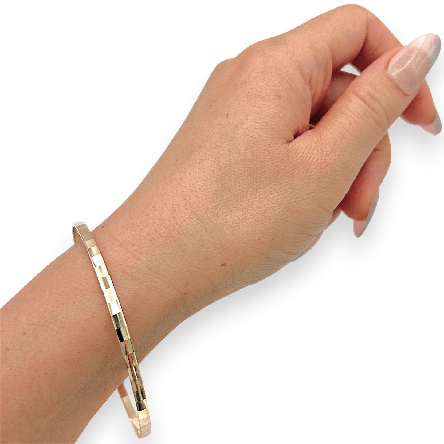 NZGD | 9ct Gold Textured Slip-On Bangle 65.6mm