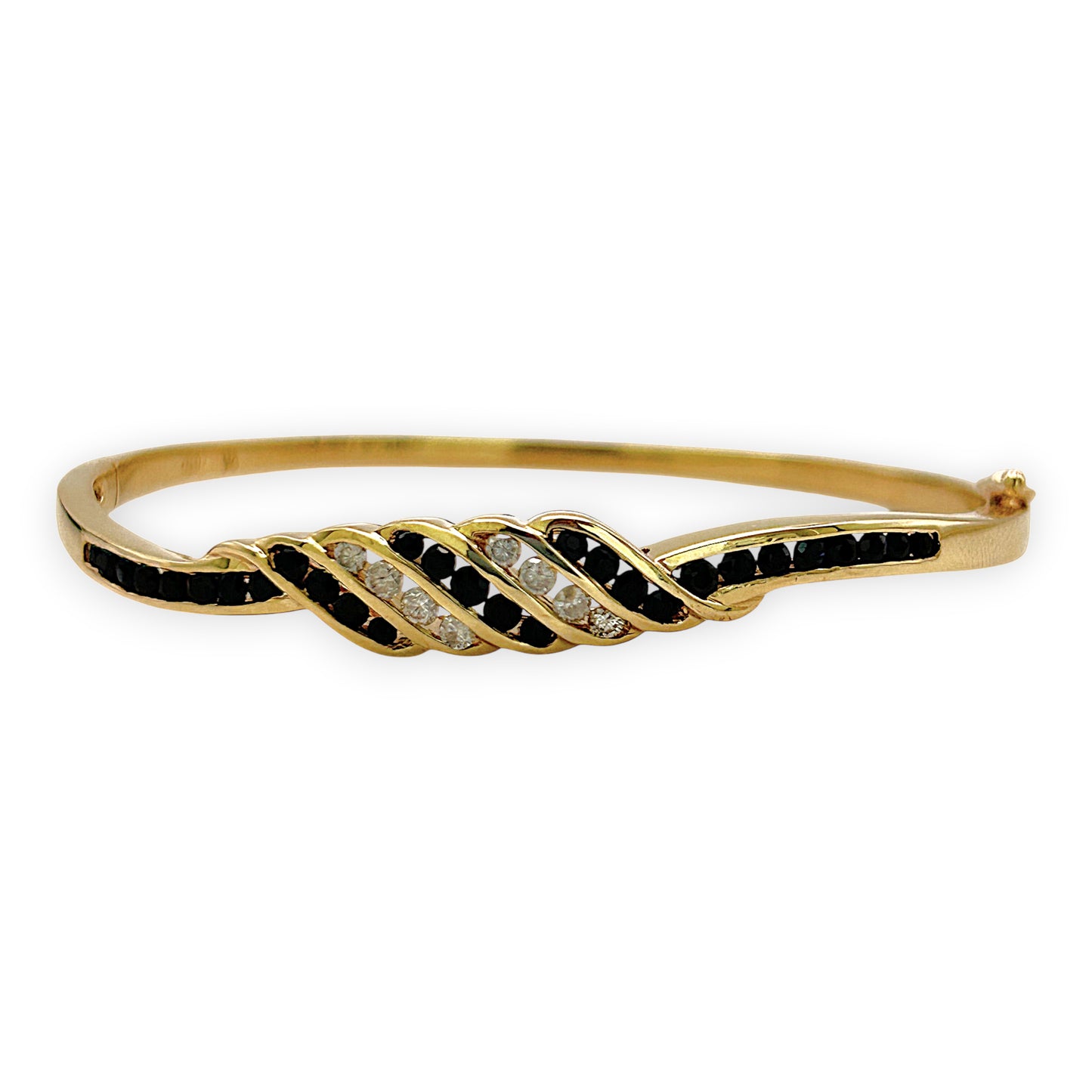 NZGD | 9ct Gold Bangle -Midnight Twist Diamond,Valuation $4,500