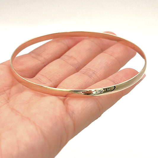 GOLD DEAL | 9ct (9kt) Gold Lumière Classic Polished Round Bangle 69.5mm
