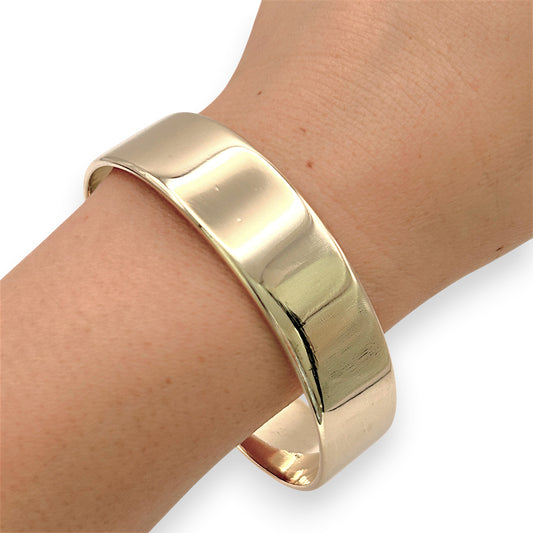 GOLD DEAL | 9ct (9kt) Gold Sovereign Grandeur Polished Round 73.51g Bangle 62.9mm