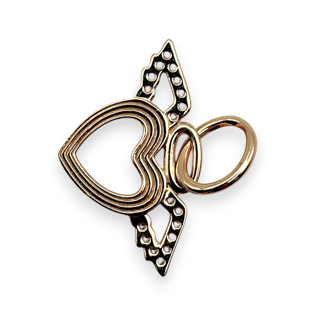 NZGD | 14ct Gold Angel Wings Heart Pendant 12.8mm (Please Check Caliber Photos)