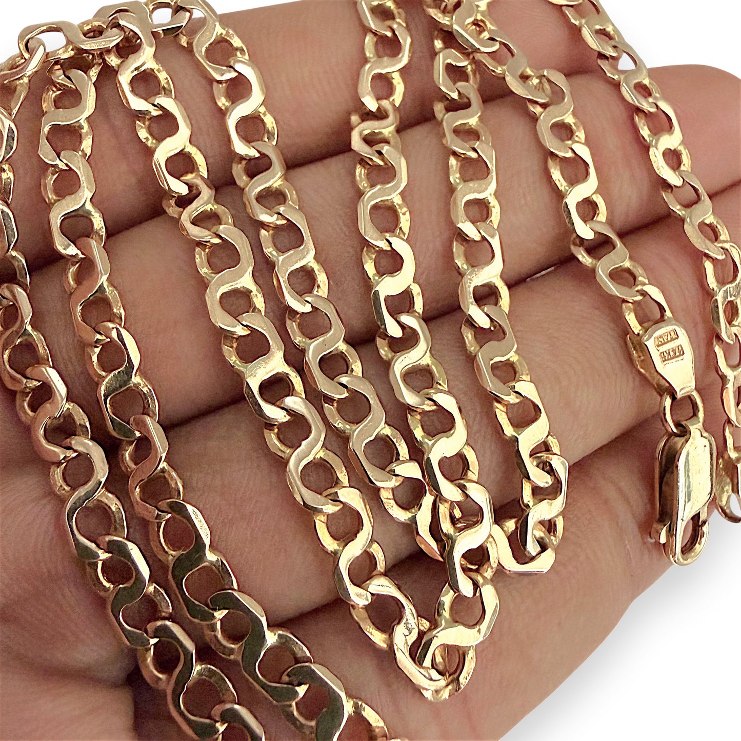 NZGD | 14ct Gold Infinity Flow Link Chain 55cm