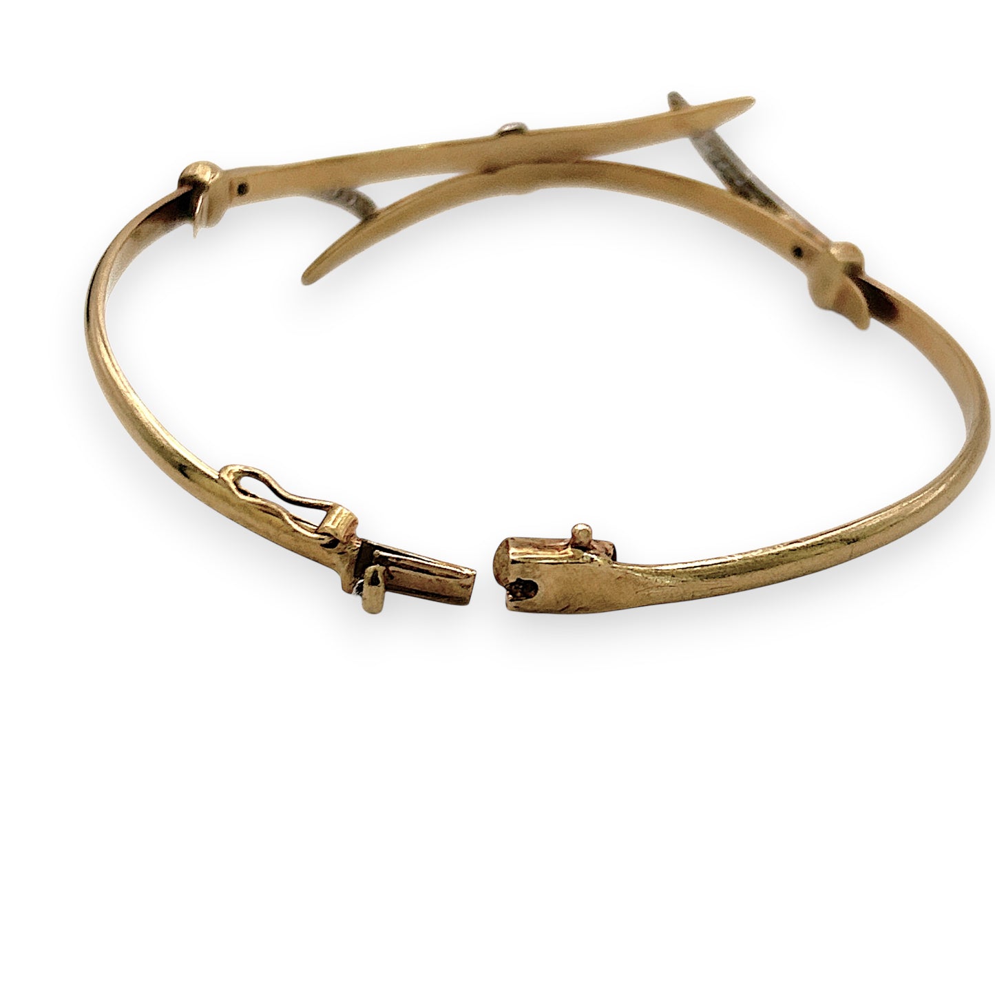 NZGD | 14ct Gold Solitaire Spirit Diamond Bangle Valuation $6,400