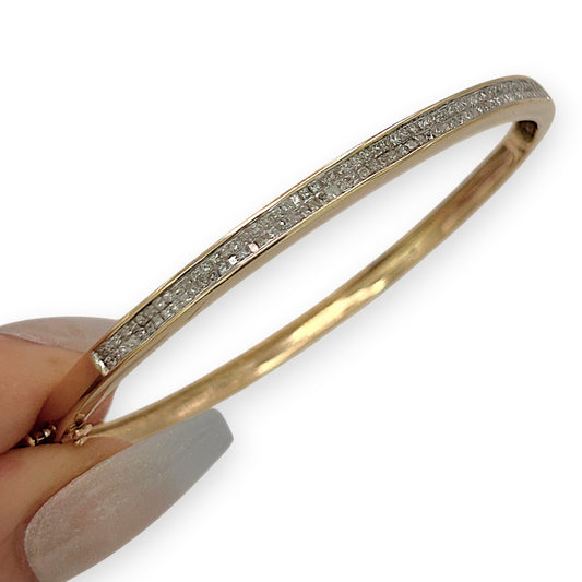 NZGD | 14ct Gold Golden Whisper Diamond Bangle Valuation $6,600