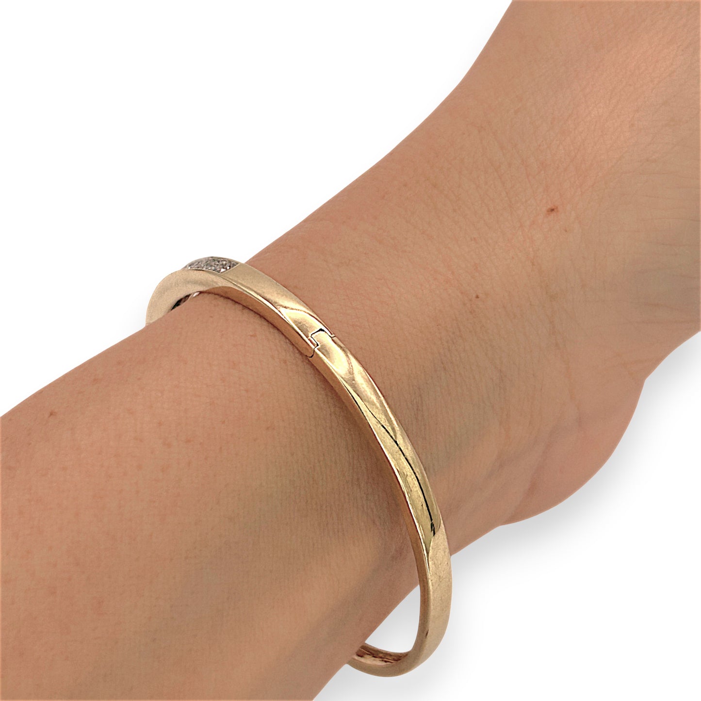 NZGD | 14ct Gold Golden Whisper Diamond Bangle Valuation $6,600