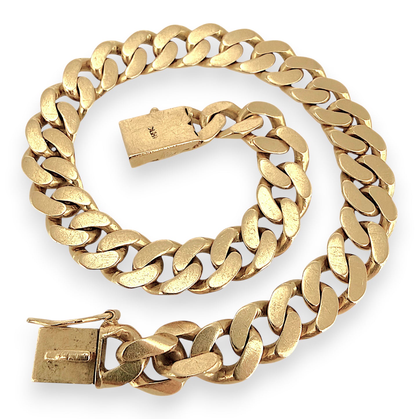 NZGD | 18ct Gold Molten Curb Bracelet 22 cm