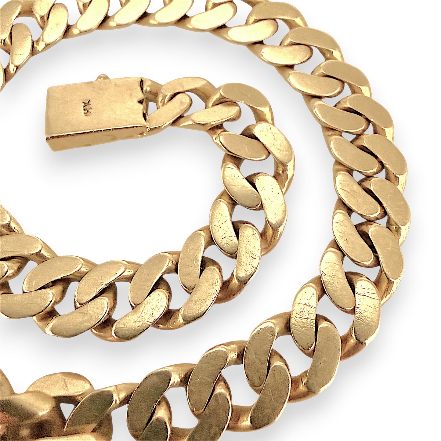 NZGD | 18ct Gold Molten Curb Bracelet 22 cm