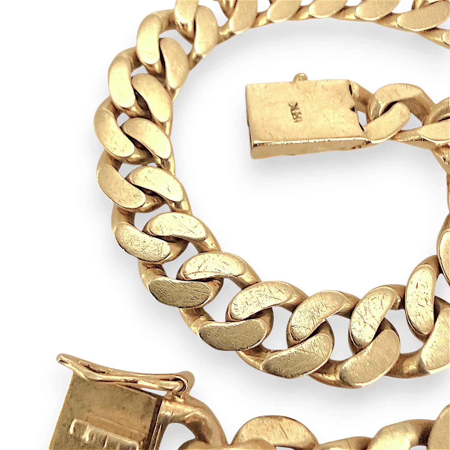 NZGD | 18ct Gold Molten Curb Bracelet 22 cm
