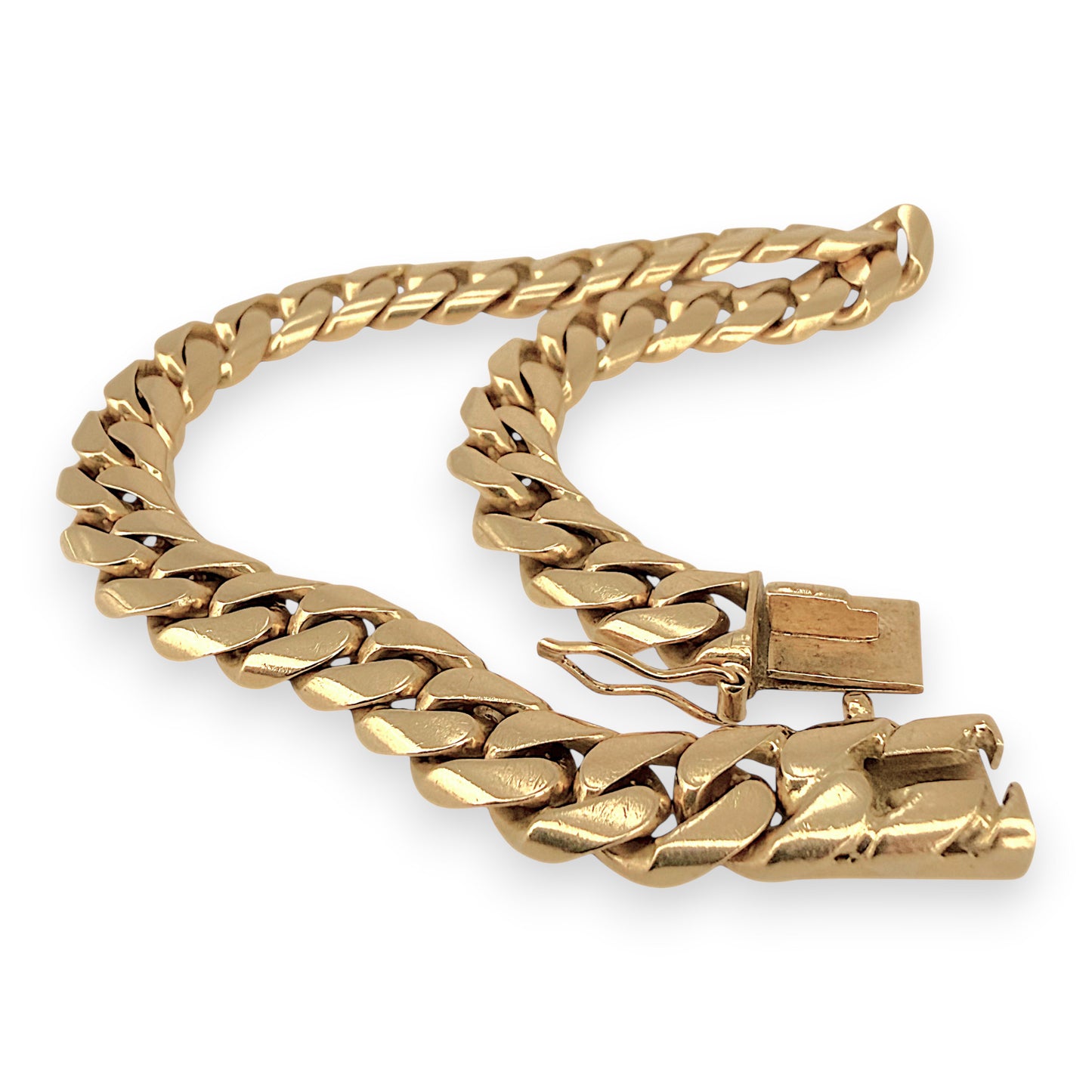 NZGD | 18ct Gold Molten Curb Bracelet 22 cm