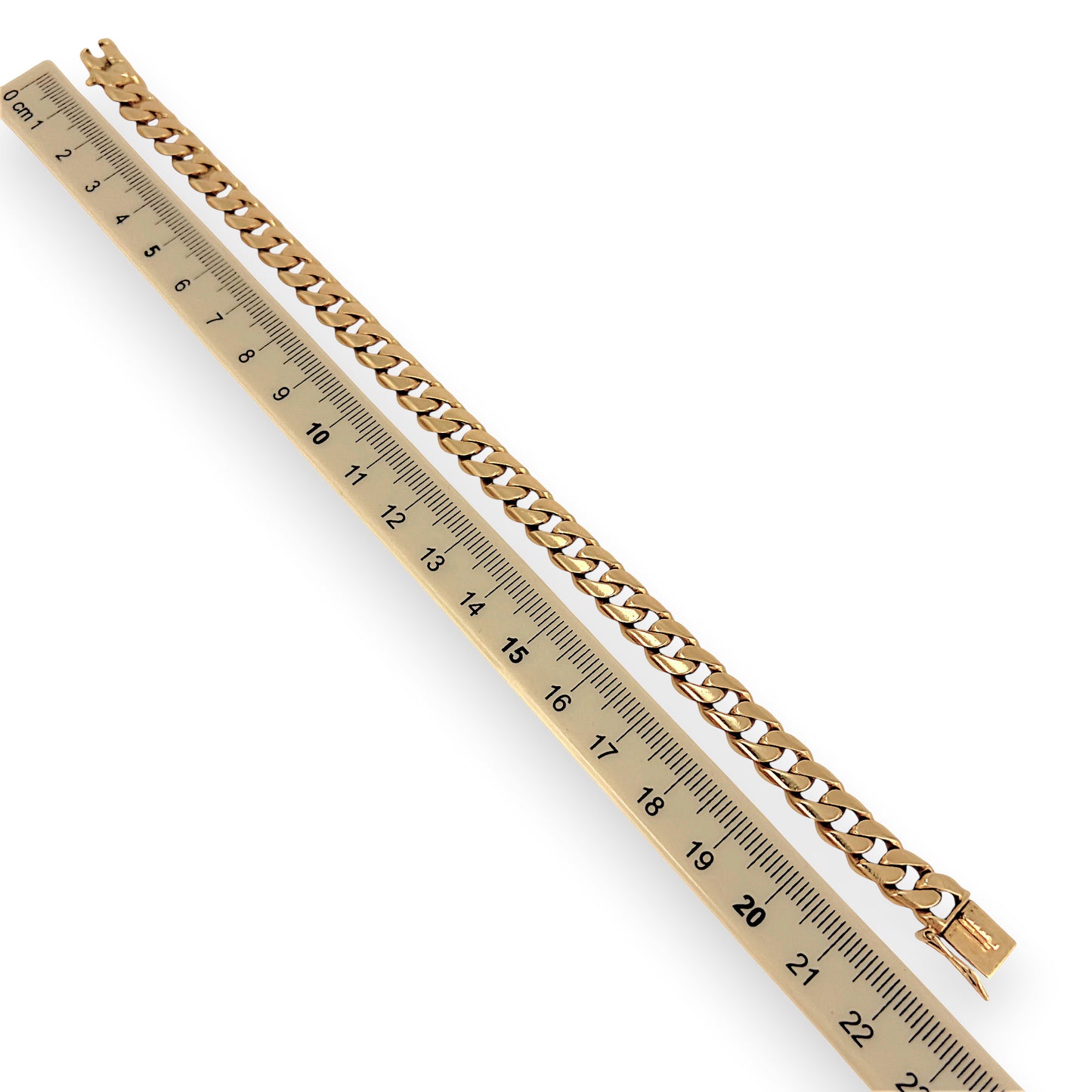 NZGD | 18ct Gold Molten Curb Bracelet 22 cm