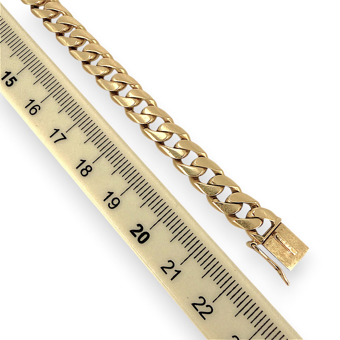NZGD | 18ct Gold Molten Curb Bracelet 22 cm