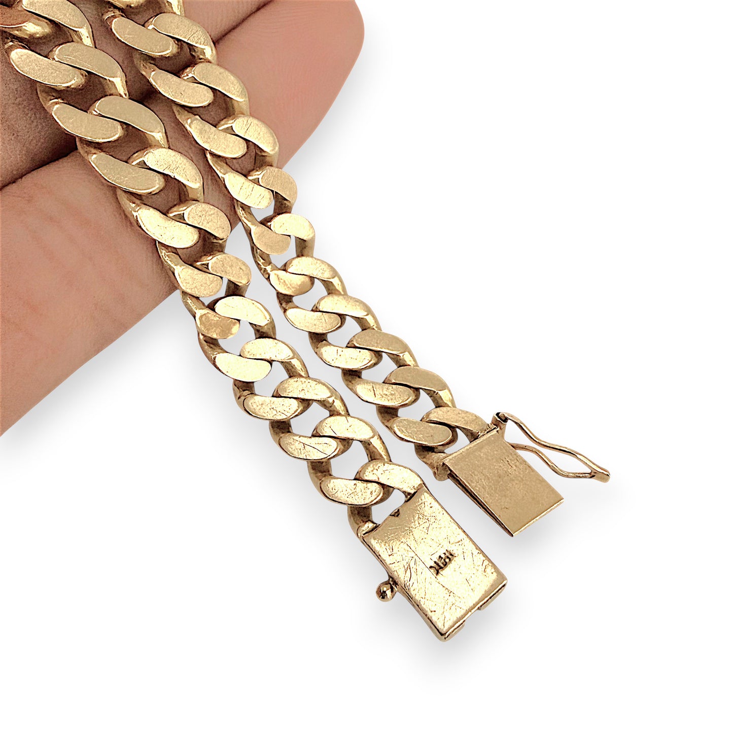NZGD | 18ct Gold Molten Curb Bracelet 22 cm