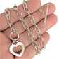 SILVER DEAL | Sterling Silver Open Heart Toggle Clasp Necklace 42cm