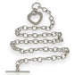 SILVER DEAL | Sterling Silver Open Heart Toggle Clasp Necklace 42cm