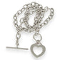 SILVER DEAL | Sterling Silver Open Heart Toggle Clasp Necklace 42cm