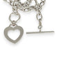SILVER DEAL | Sterling Silver Open Heart Toggle Clasp Necklace 42cm