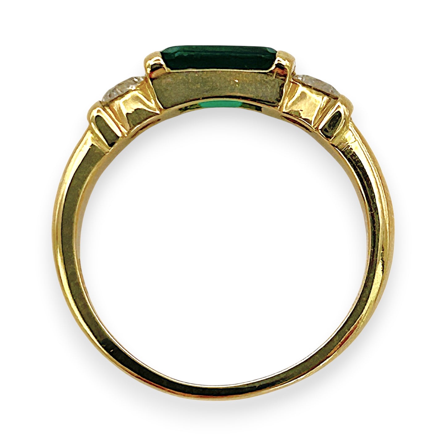 NZGD| 18ct Gold Ring Emerald Crown Trilogy Valuation $4,000