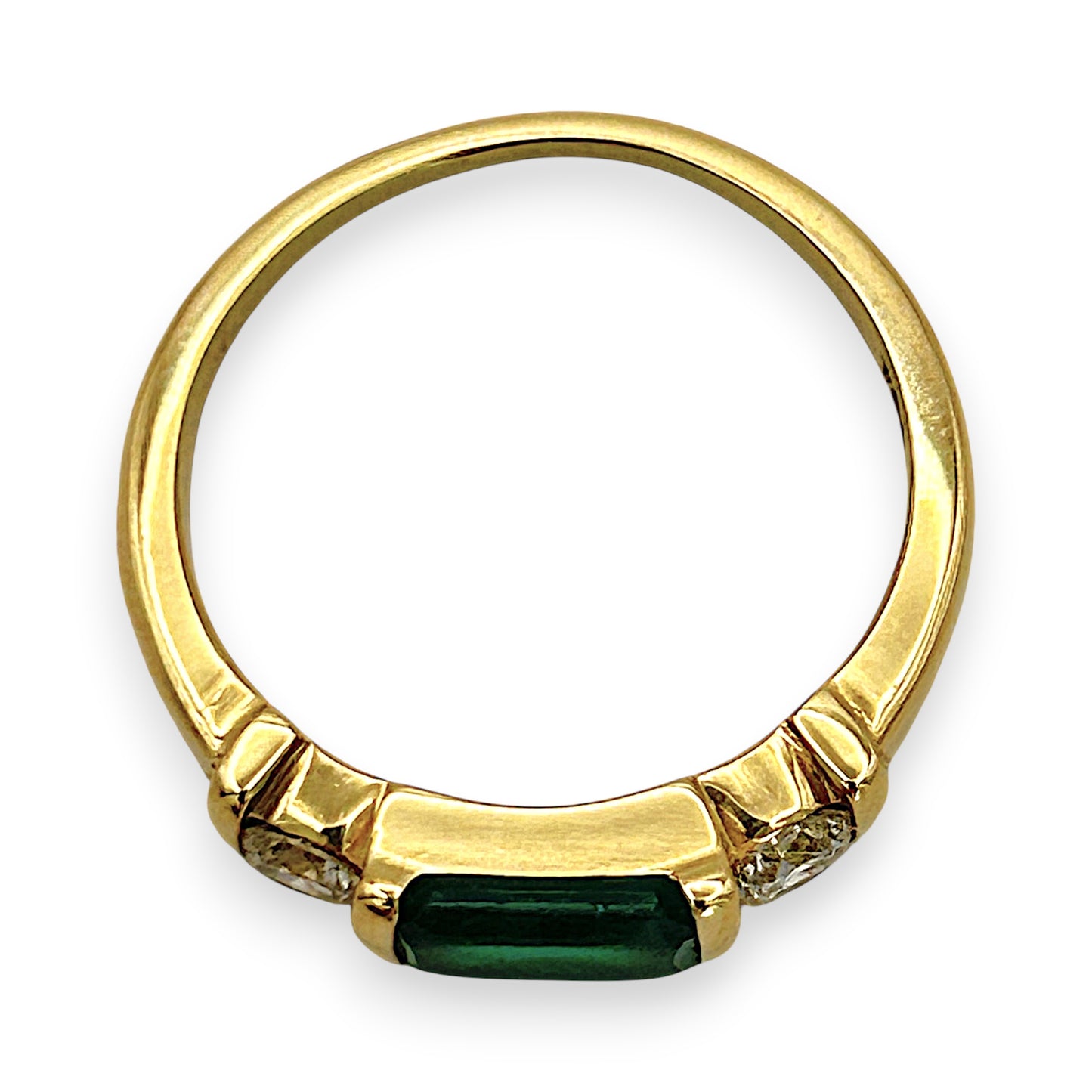 NZGD| 18ct Gold Ring Emerald Crown Trilogy Valuation $4,000
