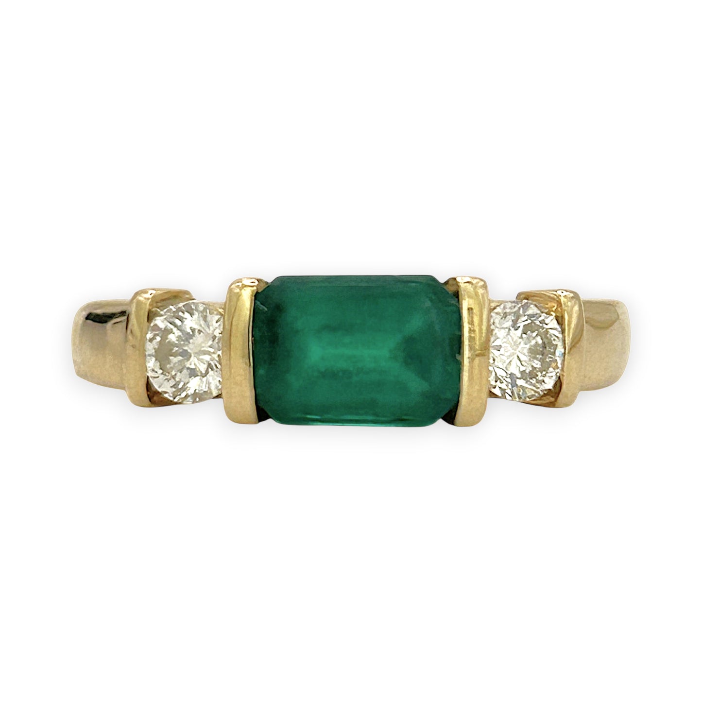 NZGD| 18ct Gold Ring Emerald Crown Trilogy Valuation $4,000