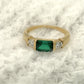 NZGD| 18ct Gold Ring Emerald Crown Trilogy Valuation $4,000