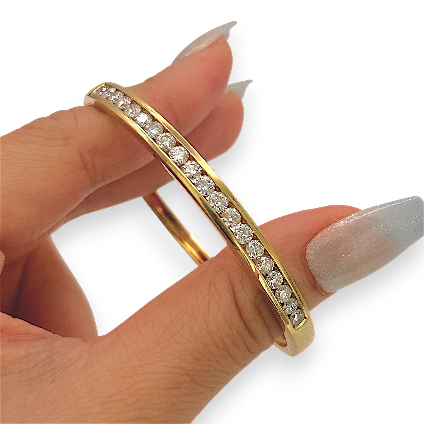 NZGD | 18ct Gold Lumina Crown Diamond Bangle Valuation $17,600