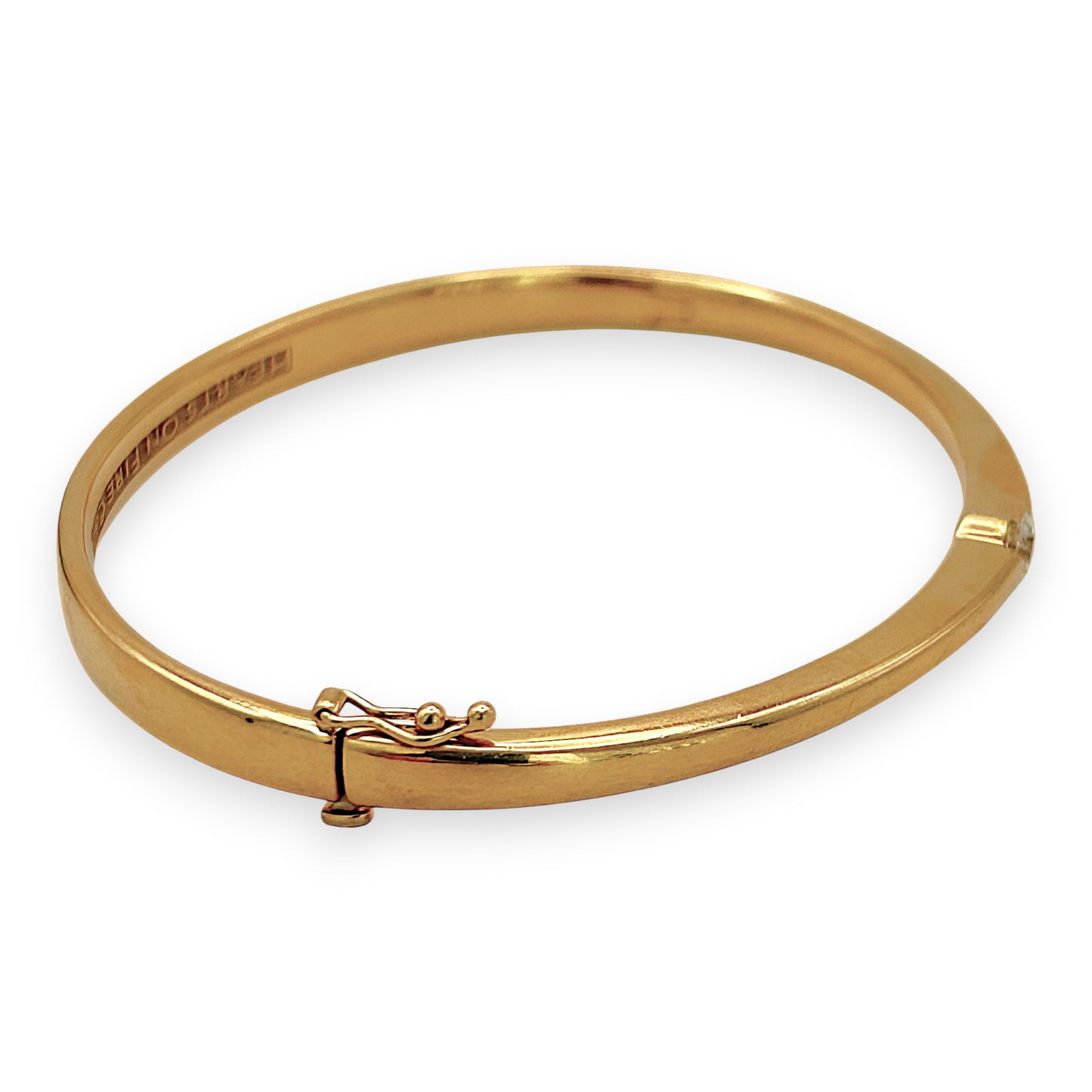 NZGD | 18ct Gold Luminous Solid Arc Bangle Valuation $28,500