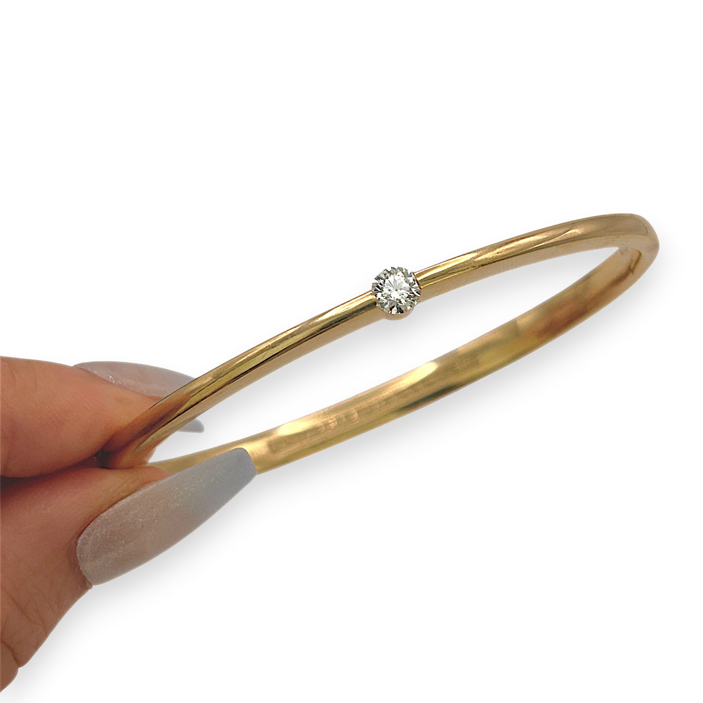 NZGD | 18ct Gold Luminous Solid Arc Bangle Valuation $28,500